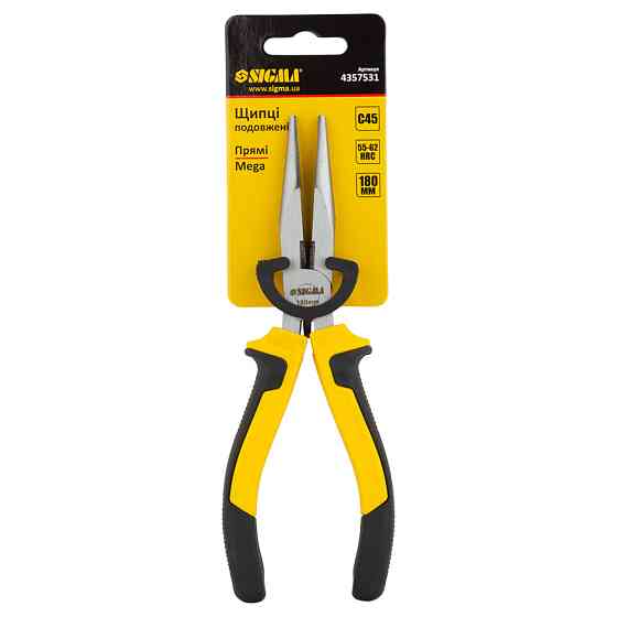 Sigma Длинногубцы прямые 180мм Standard SIGMA (4357531) Коломия