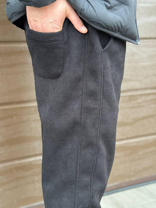 Чоловічі базові теплі штани з вельвету на флісі Графіт, 42 Одеса - фото 8