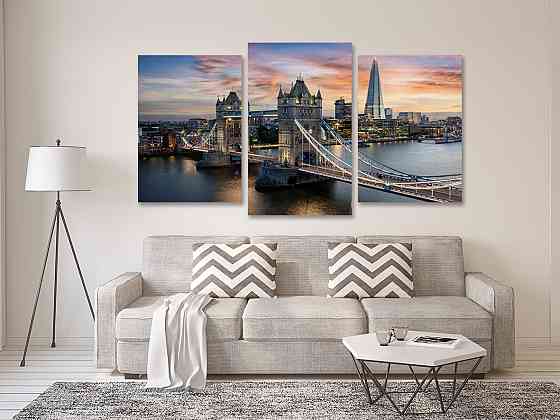 Модульна картина у вітальню/ спальню Лондон   Art-582_3 70x130 см Київ