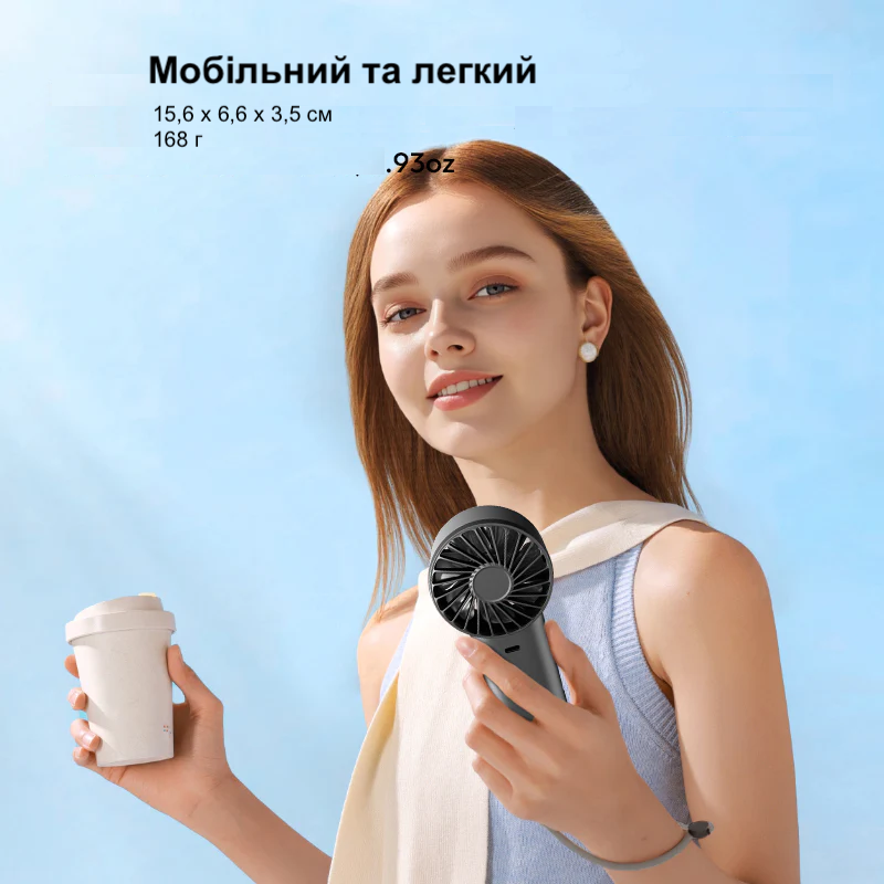 Портативный вентилятор Xiaomi Sothing Turbo Handheld Fan - Engine 60 (DSHJ-S-2415B) - 3600 mAh - Белый Черновцы - изображение 6