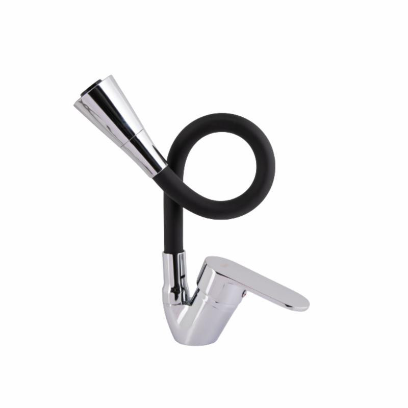 Змішувач для кухні з гнучким виливом Lidz Tani 008F3 (k40) LDTAN008F3BCR39484 BCR чорний/хром Київ - фото 2