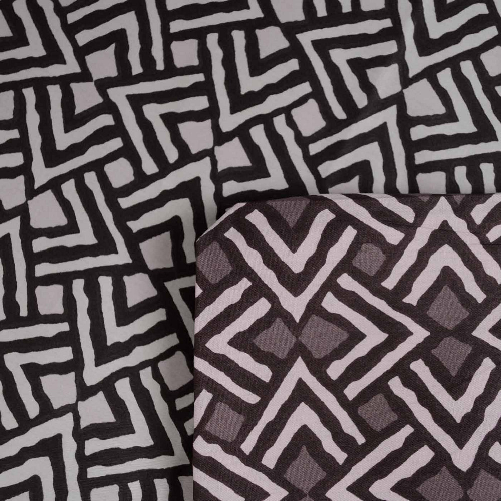 Комплект постільної білизни двоспальний Сатин Скіф 125 г/м2 YouStar (Сірий з коричневим) 2 х 70х70 Суми - фото 6