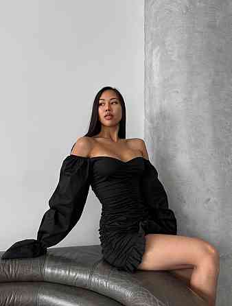 Жіноча приваблива вечірня мініплаття з турецького котону Чорний, 44/46 Одеса