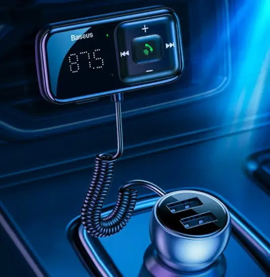 FM трансмиттер модулятор Baseus S-16 Bluetooth FM Launcher 2 USB CCTM-E01 (Черный) Николаев - изображение 8