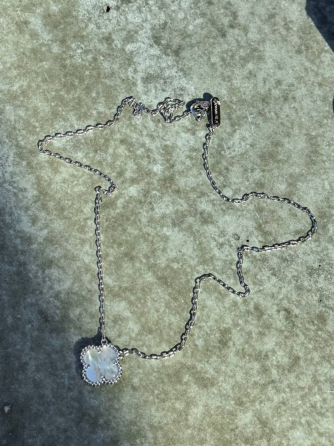 Van Cleef набір 3 предмети — сережки, підвіска, браслет / натуральний перламутр, біле золото Одеса