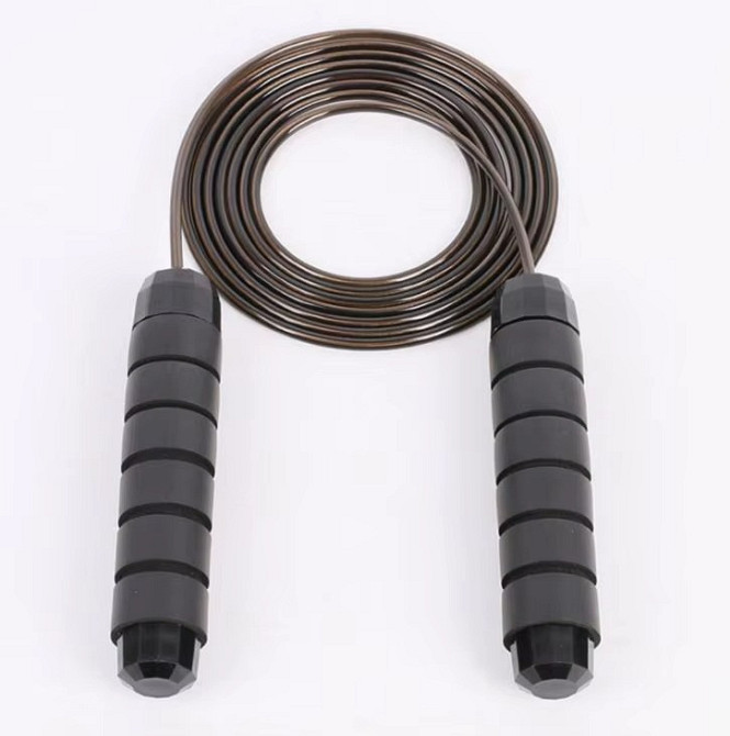 Скакалка, гімнастична, швидкісна для кросфіту з підшибниками, сталевий трос довжина 3 м, чорна Кам'янець-Подільський - фото 3