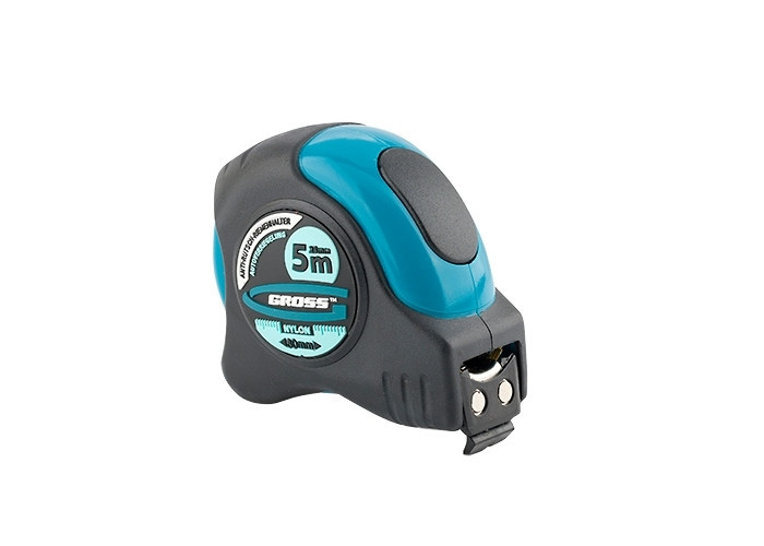 Рулетка "Schlagfest", 5 м x 25 мм, магн. обріз зачіп, двохстороння. шкала, нейлон покр. автоматич GR Полтава - фото 1