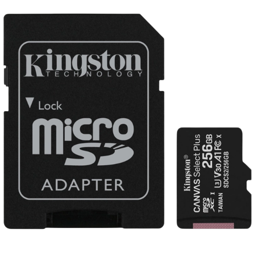 Карта пам'яті microSDXC 256Гб Class 10 (UHS-1) 100Мб/с Kingston Canvas Select Plus + adapter SD Житомир