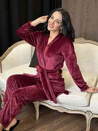 Домашний костюм с халатом Nelly 46-48, Бордовый Киев