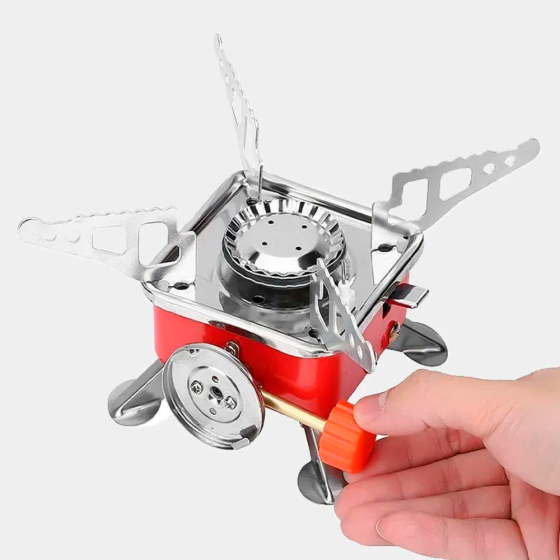 Портативна газова плита під цанговий балон K-202 / Похідна туристична міні плита Київ