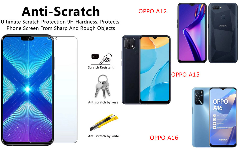 Захисне скло NeoGlass для OPPO A12, OPPO A15, OPPO A16 – надпрозоре та стійке Київ - фото 1