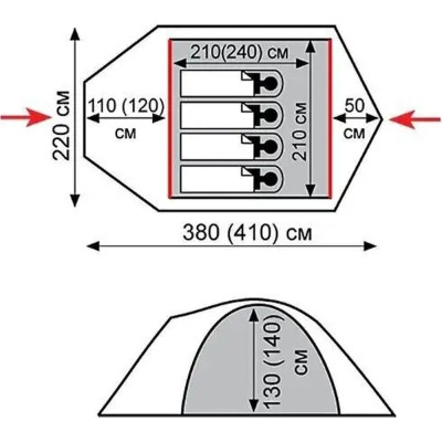 Палатка Tramp Mountain 3 (v2) Green (TRT-023-green) Винница - изображение 7