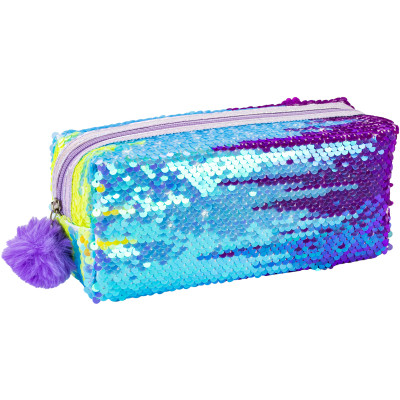 Пенал Cool For School с пайетками и помпоном 1 отделение голубой (CF87052) Винница - изображение 1
