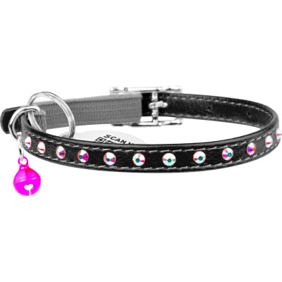 Ошейник для животных WAUDOG GLAMOUR с резинкой и стразами для кошек (черный) (32541) Винница - изображение 2