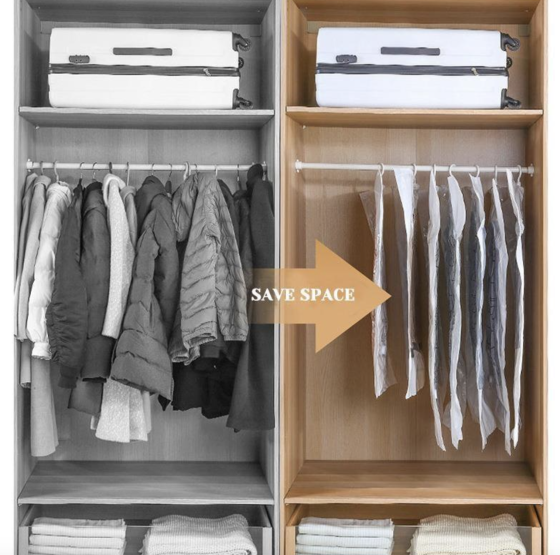 Вакуумный пакет с вешалкой для хранения вещей в шкафу S 67*90см Винница