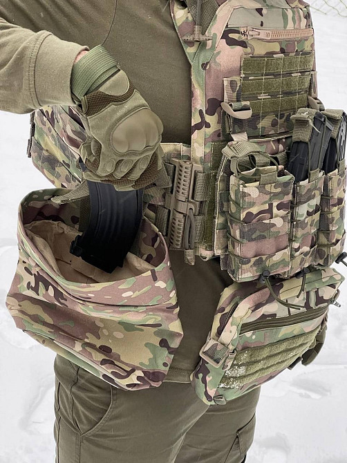 Плитоноска KR с подсумками Cordura 1000D (без плит) Мультикам Винница - изображение 3