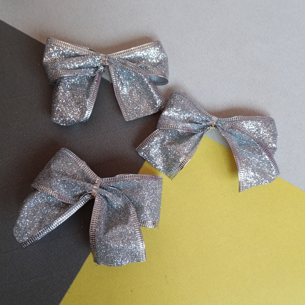 Ялинкові прикраси бант срібло Київ - фото 1