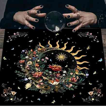 Вівтарна скатертина Сонце і Місяць 49×49 см – для Таро, рун, ритуалів і ворожінь Київ