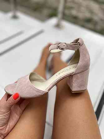 Nivelle Босоніжки жіночі пудрові з натуральної замші NIVELLE 1468/6015-6033 літні на підборах / Коломыя