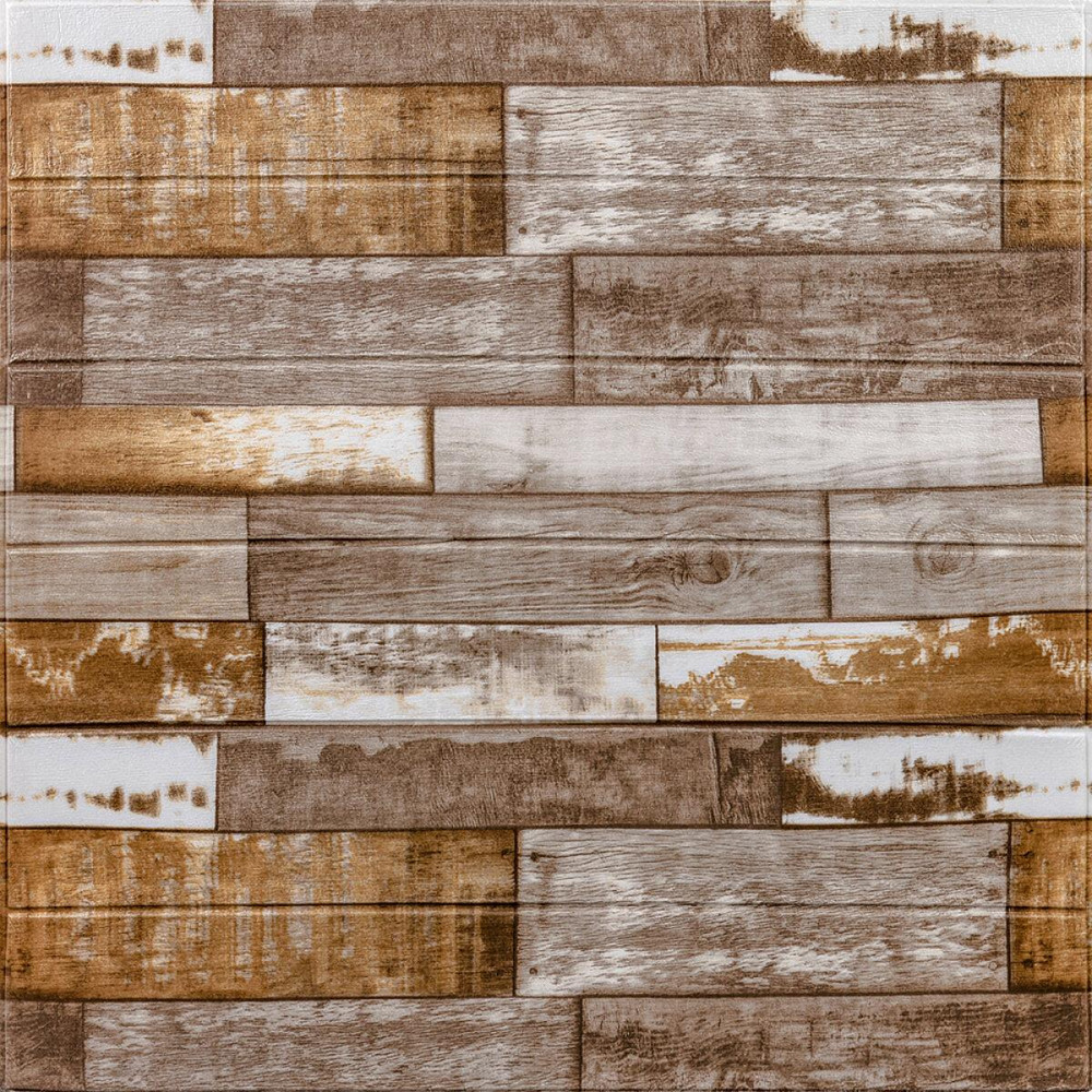 Самоклеюча декоративна 3D панель 700x700x5мм Коричневе дерево (049) SW-00000152 Дніпро - фото 6