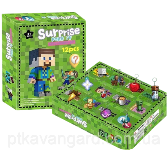 Адвент календар Minecraft брелоки, 12 віконець, набір героїв майнкрафт LZMH 12-011 B1 Хмельницький