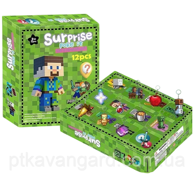 Адвент календар Minecraft брелоки, 12 віконець, набір героїв майнкрафт LZMH 12-011 B1 Хмельницький - фото 1