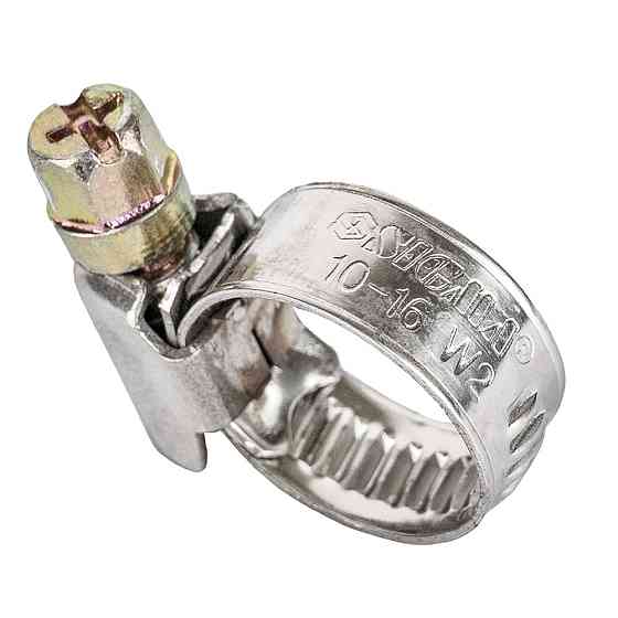 Хомут черв'ячний неіржавкий 9 мм D10-16мм 25шт SIGMA (2510011) Київ