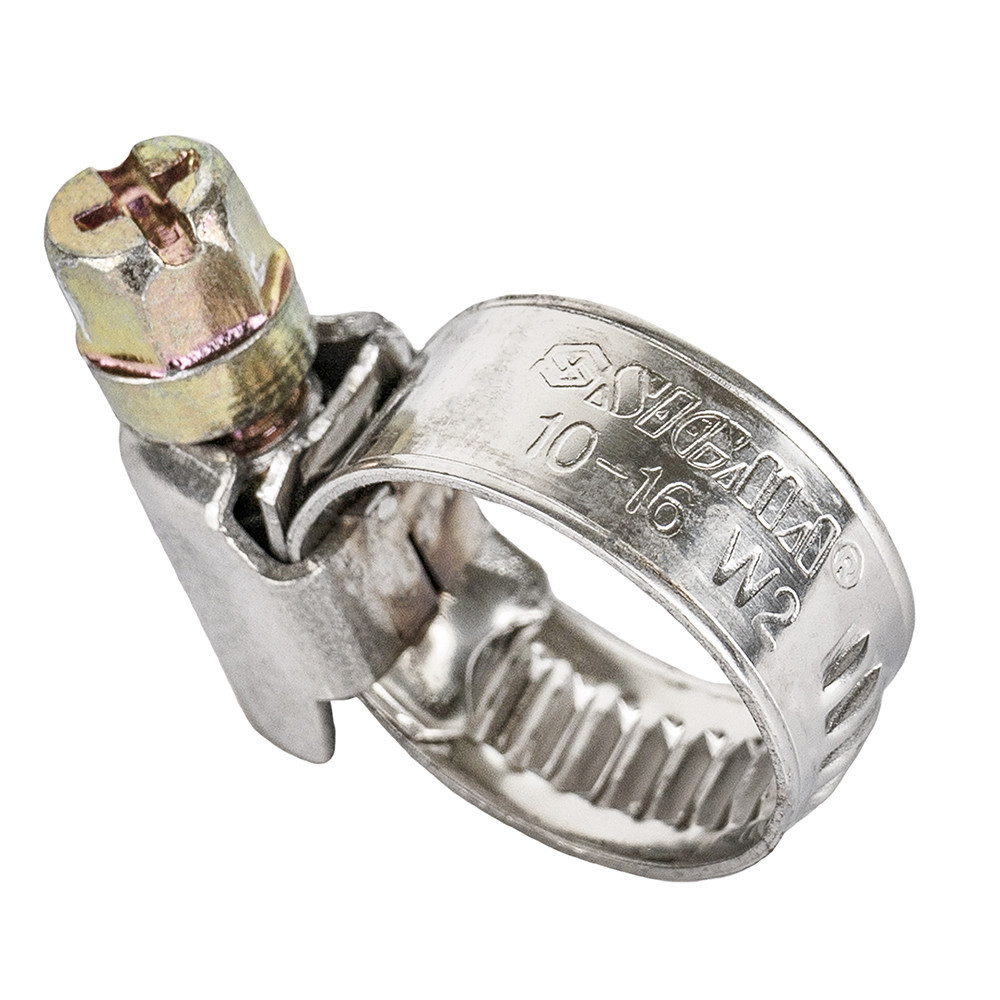 Хомут черв'ячний неіржавкий 9 мм D10-16мм 25шт SIGMA (2510011) Київ - фото 2