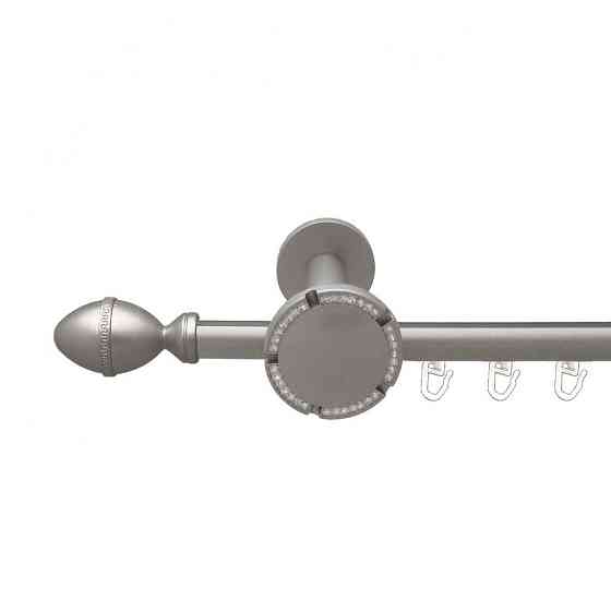 Карниз Orvit Фарже металевий однорядний розета реверс фламо профільна труба  Сатин 19 мм 300 см (00-00015270) Львів