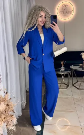 Женский летний костюм пиджак и брюки палаццо лен жатка женский летний костюм Одесса