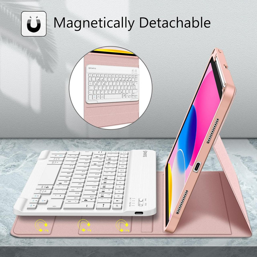 Фірмовий чохол клавіатура Fintie для iPad A16 11 покоління 2025/ 10-го покоління (2022) A2696 / A2757 / A2777 з тримачем олівців Дніпро - фото 7
