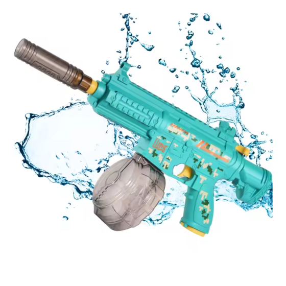 Водный пистолет для детей, игрушечный водный автомат M416 на аккумуляторе, электрический бластер, зеленый Каменец-Подольский