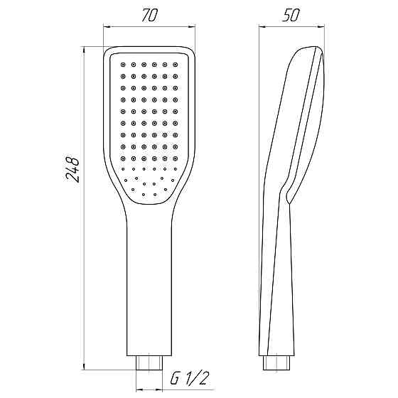 Душова лійка TOPAZ TP-300-BL ручна , чорний пластик Київ