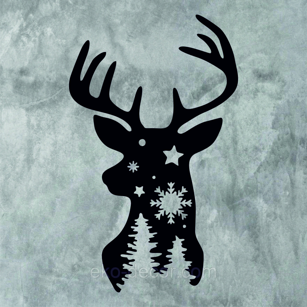 Декоративное настенное Панно «Олень», Декор на стену 90*54 см, Черный Киев - изображение 9