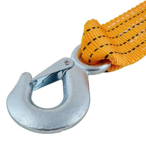 Буксировочный трос ТР-250-5-1 5 тонн, лента 50мм х 5м, оранжевый с 2 крюками и сумкой Харьков - изображение 3