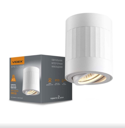 LED Світильник накладний під лампу GU10 білий +біла пряма лінія VL-SPF04A-WFW Videx Житомир