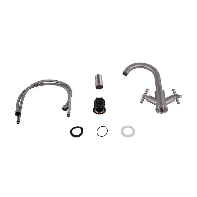 Смеситель для кухни двухвентильный Lidz Wind 161F LDWIN161FNKS46098 Nickel Харьков - изображение 4