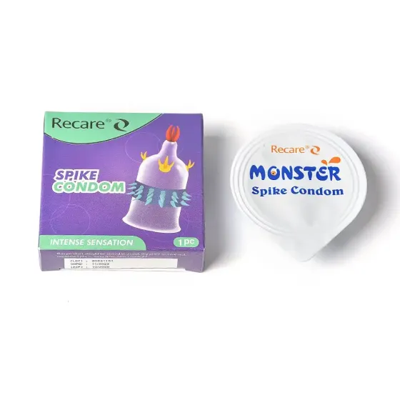 Насадка на член Recare Spike Condom Purple (презерватив с усиками и рядами шипов) Львов