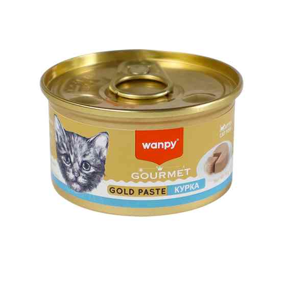 Wanpy Gourmet Gold Paste Chicken ВАНПІ КУРКА консерви для кошенят паштет, банка 85г Київ