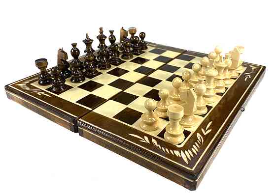 Шахматы, шашки, нарды, шахматная доска для игор 3 в 1 из натурального дерева размер 27х27 см (S) Каменец-Подольский