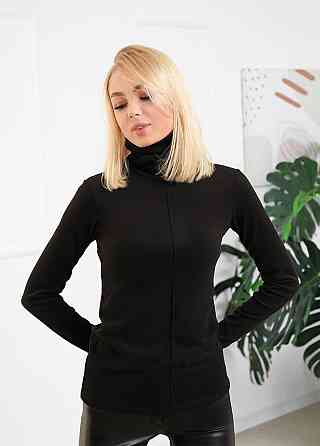 Жіноча тепла базова водолазка "Kelly" оптом | Норма Чорний, 46-48 Київ