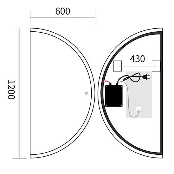 Зеркало Mixxus Premium TOPPER MS03-60x120 с Led Touch, Anti-fog, димером (3-6,5kK) (MP6635) Киев