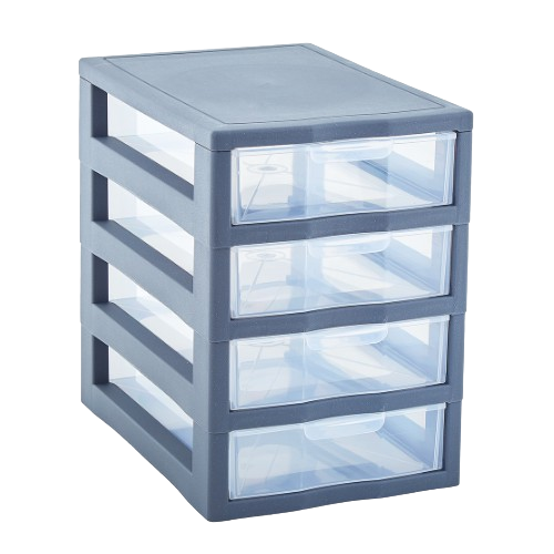 Органайзер універсальний на 4 шухляди граніт/прозорий Алеана Житомир - изображение 1