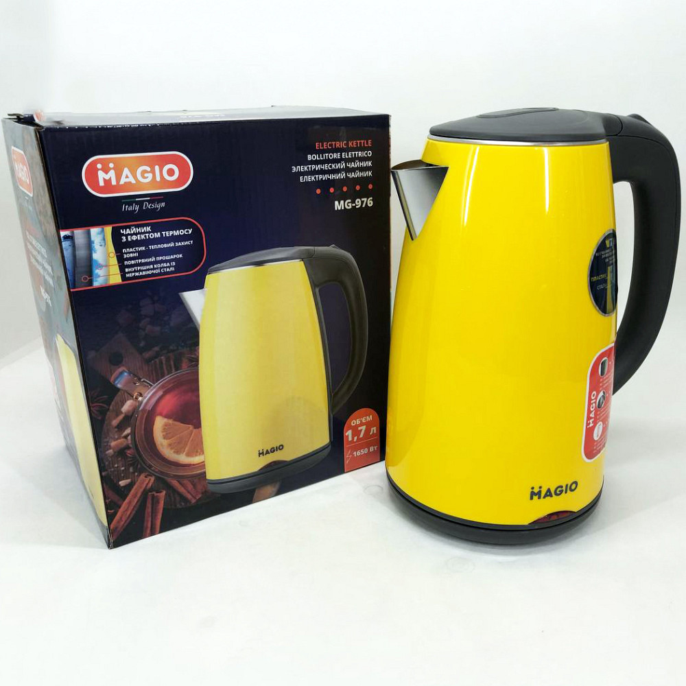 Ергономічний електричний чайник MAGIO MG-976, Чайник дисковий, Електрочайник відмінний AQ-92 Львів - фото 17