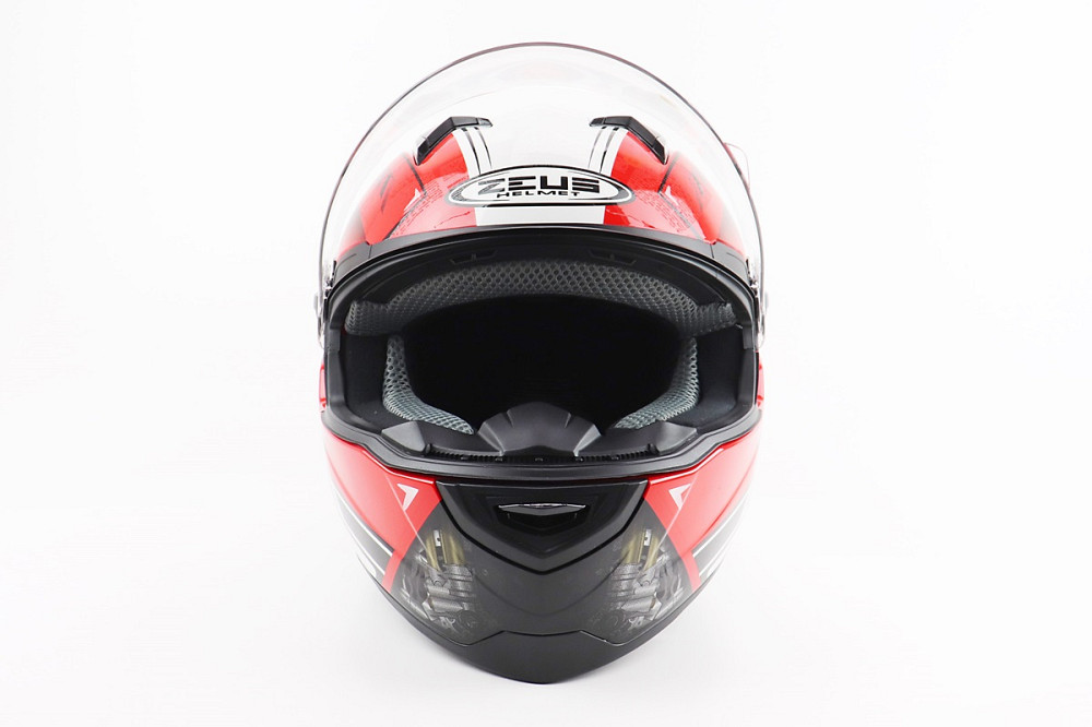 Шолом інтеграл, закритий ZS-811 Solid M, ЧЕРВОНИЙ глянець з білим малюнком Киев - изображение 5