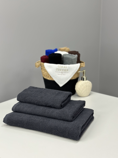 Полотенце махровое банное Ideal Textile 70х140 см однотонное в цветах 400 г/м2 (56860345) Темно-сіри Черновцы - изображение 3