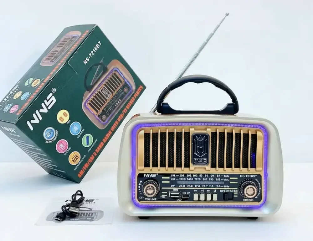 Радіоприймач NNS NS-7216BT Bluetooth з LED підсвіткою, USB, TF, FM/AM/SW, акумулятор 18650 Одеса - фото 8