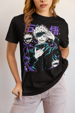 Футболка для мальчика аниме Магическая битва оверсайз (рост от 165 до 180 ) Черний AnimeJ0594m Днепр