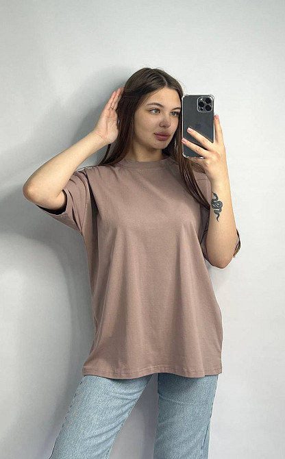 Футболка базовая оверсайз Какао 3XL/4XL Харьков - изображение 2