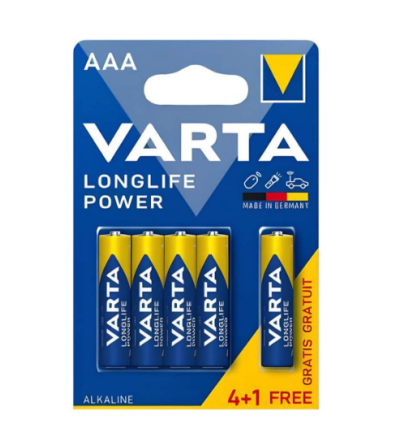 Батарейка VARTA LONGLIFE POWER AAA BLI 5 (4+1) Рівне